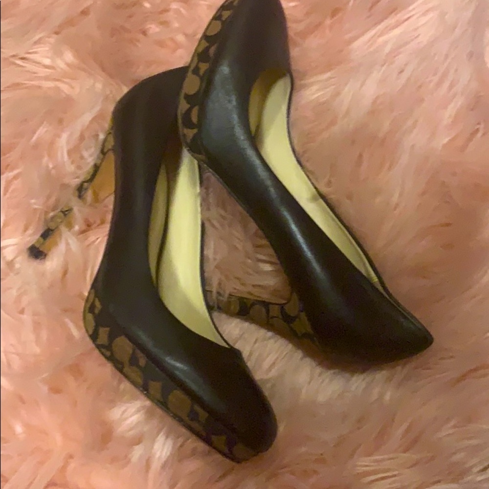 Coach Signature Design on Platform and Heels